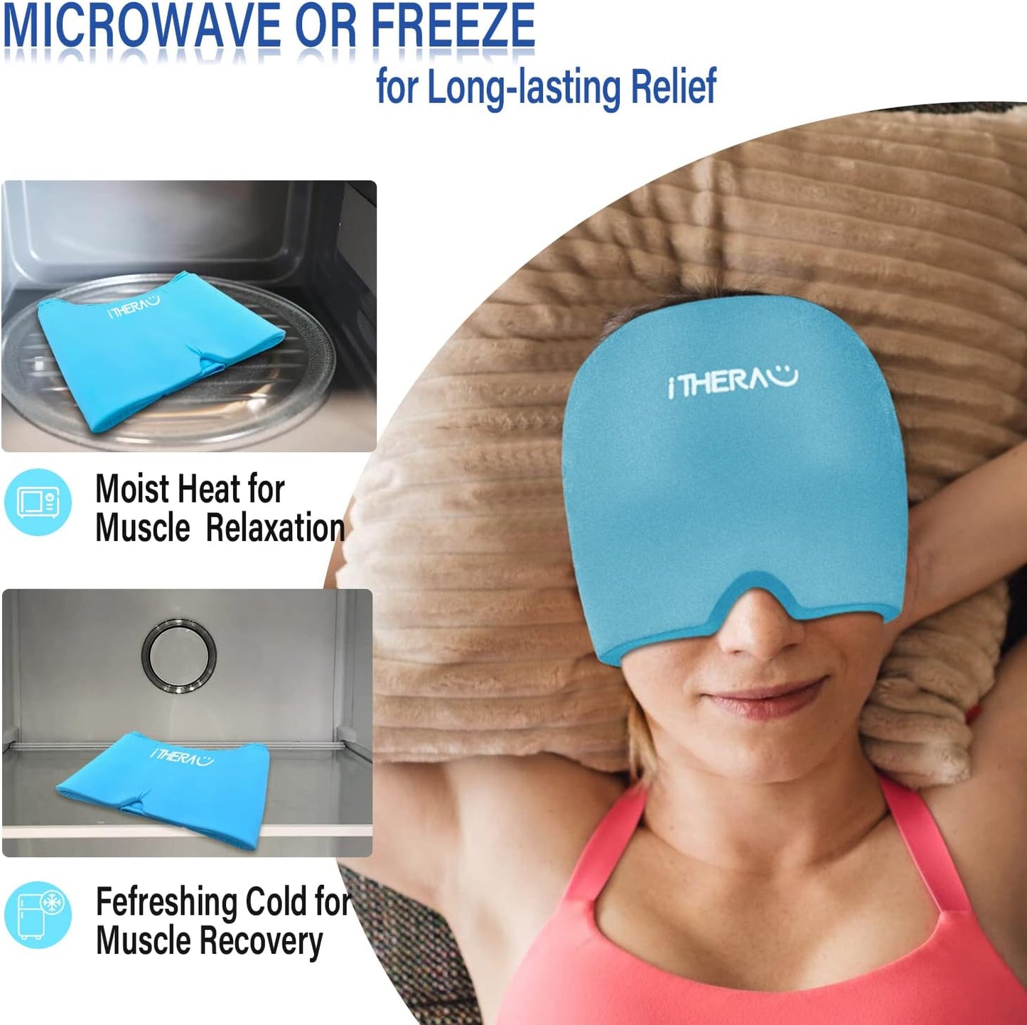 Gorro de alivio para migrañas y estrés